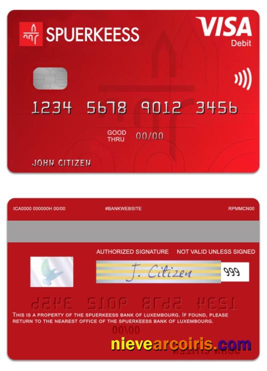 Luxembourg The Spuerkeess Bank visa debit card